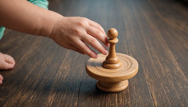 Éveillez les sens de votre bébé avec la toupie en bois amusante